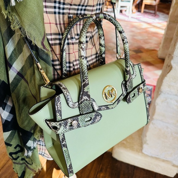 Michael Kors Carmen Exotic leather satchel handbag&wallet set NWT authentic - Picture 7 of 14